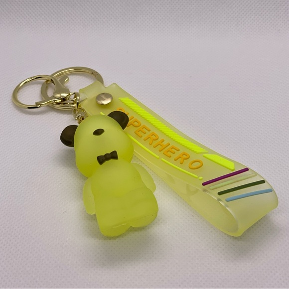 Keychain Charm Superhero Green Bear Supreme airpod case charm cute charm keyring - Picture 2 of 6